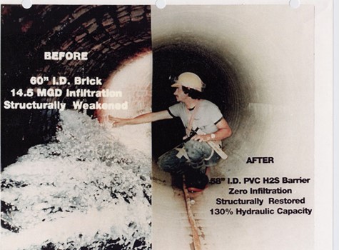 60" Brick Cave Creek Rehab - 1990 | Danby Pipe Rehabilitation